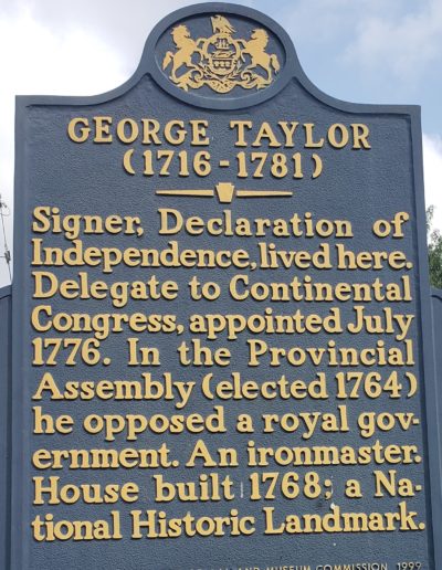 George Taylor, Pennsylvania historical and museum 1999